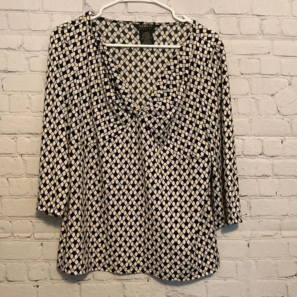 George stretch ladies XL blouse shirt V-neck - Picture 1 of 2